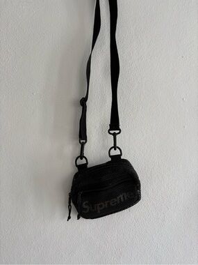 Supreme Black Mesh Shoulder Pouch